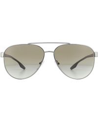 Prada - Aviator Gunmetal Green Gradient Sunglasses - Lyst