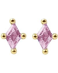 Harfi - Tiny Tourmaline Stud October Birthstone Earrings - Lyst