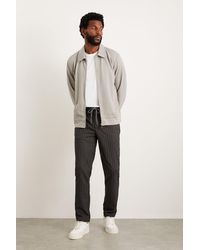 Burton - Slim Fit Charcoal Pinstripe Drawstring Trousers - Lyst