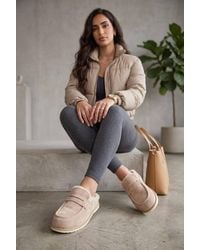 Miss Diva - Alviera Fur Detail Backless Mule Loafer Slippers - Lyst