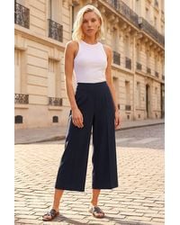 Roman - Petite Cropped Wide Leg Stretch Trouser - Lyst