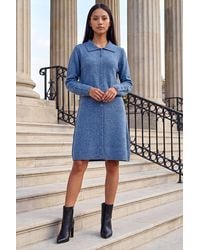 Roman - Petite Collared Knit Shift Dress - Lyst