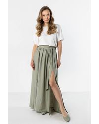 Love Lace - Flowy High Waist Maxi Skirt With Tie Style 225331 - Lyst