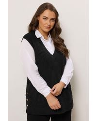 Evans - Button Detail Knitted Vest - Lyst