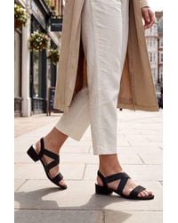 Spot on - Elastic Strap Low Heel Comfort Sandals - Lyst