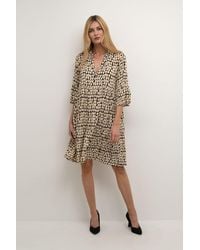 Kaffe - Edita Tiered Knee-Length V-Neck Dress - Lyst