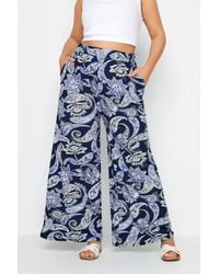 Yours - Printed Wide Leg Trousers - Lyst