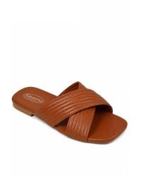 Spot on - Wide Fit Quilted Cross Strap Flat Mule Sandals - Lyst