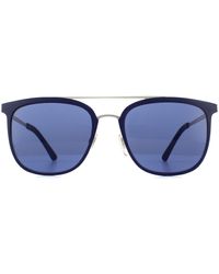 Police - Square Matte Gunmetal Blue Blue Spl568 Edge 6 Sunglasses - Lyst