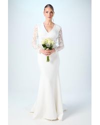 Coast - Lace V Neck Wedding Dress With Open Back - Lyst