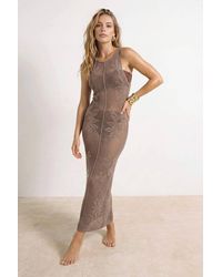 WOVCOR - Open Knit Sleeveless Maxi Beach Dress Cover Up - Lyst