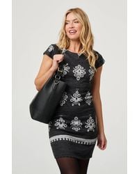 Izabel London - Printed Cap Sleeve Slim Short Dress - Lyst