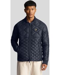 Lyle & Scott - Quilted Bomber Jacket Navy - Lyst