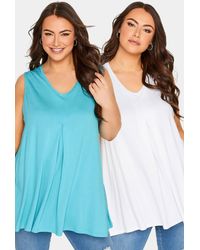 Yours - 2 Pack Swing Vest Tops - Lyst