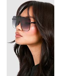 Boohoo - All Black Oversized Sunglasses - Lyst