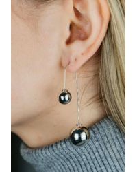 The Colourful Aura - Large Black Ball Ear Pierced Cuff Climber Earring - Lyst