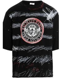 Balmain - Short Sleeve Crew T-Shirt - Lyst