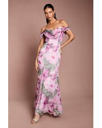 Coast - Floral Bardot Maxi Dress - Lyst