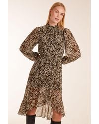 Blue Vanilla - High Neck Wrap Midi Dress - Lyst