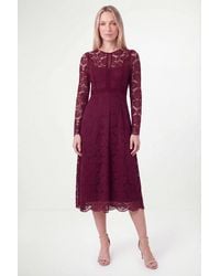 Wallis - Petite Lace Fit & Flare Midi Dress - Lyst