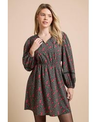 Dorothy Perkins - Rose Lace Insert Yoke Tie Detail Mini Dress - Lyst