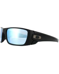 Oakley - Wrap Matt Black Prizm Deep Water Polarized Fuel Cell Sunglasses - Lyst