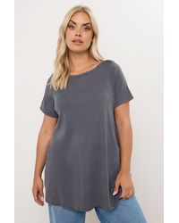 Yours - Acid Wash Ribbed Swing T-Shirt - Lyst