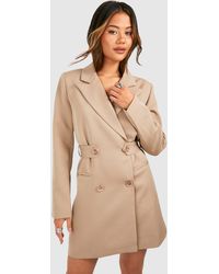 Boohoo - Double Breasted Cinched Waist Blazer Dress - Lyst