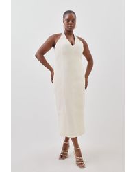 Karen Millen - Plus Size Figure Form Bandage Textured Knit Midi Dress - Lyst