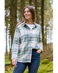 Mountain Warehouse - 'Balsam' Brushed Long Sleeved Relaxed Fit Longline Flannel Shirt - Lyst