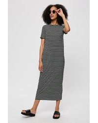 Dorothy Perkins - Tall Mono Stripe T-shirt Midi Dress - Lyst