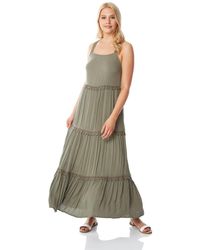 Roman - Tiered Lace Trim Maxi Dress - Lyst