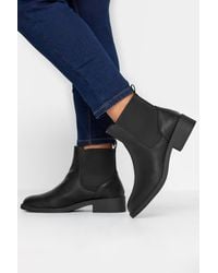 Yours - Wide & Extra Wide Fit Faux Leather Elasticated Chelsea Boots - Lyst