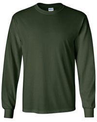 Gildan - Plain Crew Neck Ultra Cotton Long Sleeve T-Shirt - Lyst