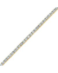 Jewelco London - Gilded Silver Cz 4 Claw Line Tennis Bracelet 5mm 7.5 Inch - Gvb096g - Lyst
