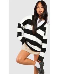 Boohoo - Soft Knit Stripe Sweater - Lyst