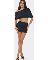 EGO - Lace Trim Low Rise Mini Skirt - Lyst