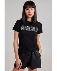 Pink Vanilla - Zebra Print Amour Slogan T-Shirt - Lyst