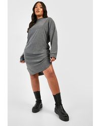 Boohoo - Plus Batwing Long Sleeve T-shirt Dress - Lyst