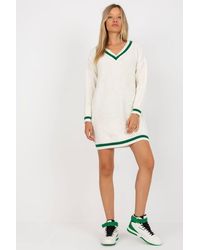 Love Lace - Knit Heart Neck Long Sleeve Dress - Lyst