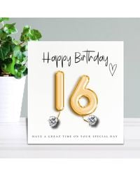 Aye Do Gifts - 16Th Birthday Cubic Zirconia Stud Earrings & Balloons Gift Card - Lyst