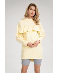 Love Lace - Cotton Long Sleeve Tunic With Bust Ruffle - Lyst