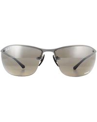 Ray-Ban - Rectangle Gunmetal Grey Mirror Silver Polarized Sunglasses - Lyst