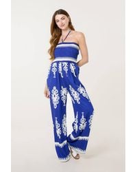 Blue Vanilla - Wide-Flared Sleeveless Slip On Off-The Shoulder Jumpsuit - Lyst