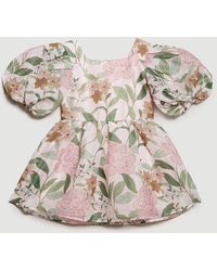 Oasis - Kids Puff Sleeve Floral Mini Dress - Lyst