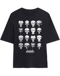 Marvel - Punisher Skull Grid Oversized T-Shirt - Lyst
