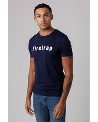 Firetrap - Regular Fit Cotton T-Shirt With Logo - Lyst