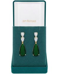 Jon Richard - Gift Packaged Green Cubic Zirconia Pear Drop Earrings - Lyst