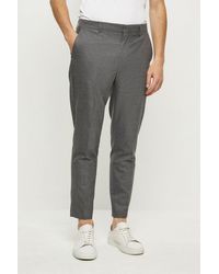 Burton - Slim Tapered Fit Grey Basketweave Suit Trousers - Lyst