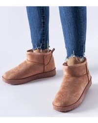 Love Lace - Insulated High Ankle Short Snow Boots Slip On Platform Warm - Lyst